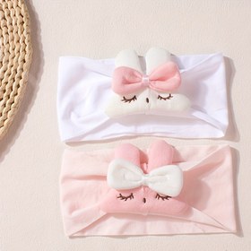 Resim 2 adet Tavşan Yumuşak Elastik Naylon Bebek Baş Bandı - Pastel Pembe ve Beyaz ile Sevimli Tavşan Kulaklıkları, 0-2 Yaş Bebekler için Nefes Alabilen Saç Bantları, Güvenli Uygun Saç Aksesuarları, Bebek Baş Bandı, Bebek Saç Aksesuarı, Eğlenceli Tasarım, Esnek Malzeme, Bebek Ebeveynleri 