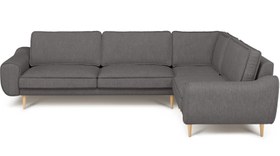 Resim Klem 210 x 290 Köşe Ahşap Ayak - Performans Keten - Mocha / Açık / Kalıcı Form 