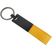 Resim neararsanbizden Sarı Deri Metal Anahtarlık 