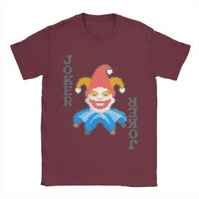 Resim Champrınt Erkek Kadın Balatro Joker Oyun Kartı Tişört %100 Pamuk Grafik Baskılıbordo Bordo 