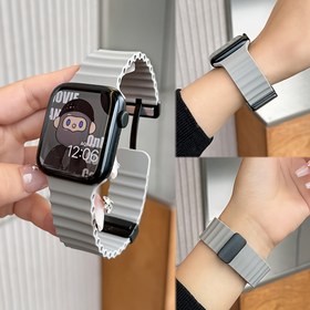 Resim Apple Watch için Nefes Alabilen Silikon Spor Kayışı Manyetik Toka ile - Ocean Serisi, iWatch Ultra 2/1, Seri 10/9/8/7/6/5/4/3/2/1, SE ile Uyumlu - Yumuşak, Ter Dirençli, Alerjik Olmayan Bileklik Erkekler ve Kadınlar için, Spor Saat Kayışı|Manyetik Kapatma Saat|Ter Dirençli Bant 