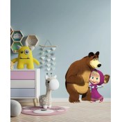 Resim Maşa ile Koca Ayı Çocuk Odası Duvar Sticker 40X50 cm 