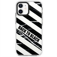 Resim iPhone 12 Mini Beyaz Arty Case Back to Black Telefon Kılıfı 