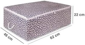 Resim 3'lü Büyük Boy Lacivert Yaprak Baskılı Baza Altı Yastık Yorgan Kazak Hurcu / 62x46x22 