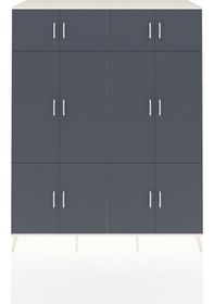 Resim Kronos Gardrop 10 Raflı 12 Kapaklı 2 Askılı 176x59x221 Aytaşı-antrasit Antrasit 