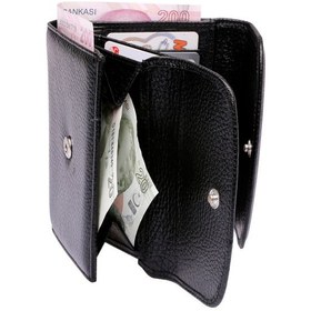 Resim West Polo Hakiki Deri Bol Kartlıklı Küçük Kadın Cüzdan Kartlık 