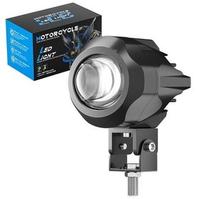 Resim Motosiklet Sis Farı Spot Led Beyaz Sarı Renk Metal Kasa 2 Adet Takım Motosiklet Ekipman Lamba 