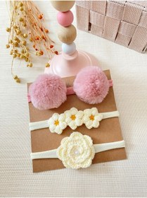 Resim Derinkids 3 Lü Kız Bebek Gülkurusu Bandana Seti 