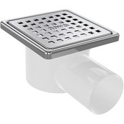 Resim NOVA 10x10 cm Ø50 Yandan Çıkışlı Paslanmaz Izgaralı Yer Süzgeci (NOVA-0014) 
