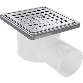 Resim NOVA 10x10 cm Ø50 Yandan Çıkışlı Paslanmaz Izgaralı Yer Süzgeci (NOVA-0014) 