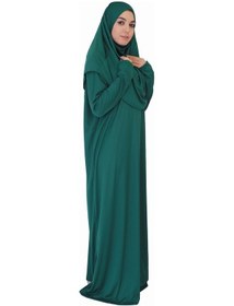 Resim Zehranaz Namaz Elbisesi Kabe Yeşili Fermuarsız Namaz Elbisesi Çok Renkli 