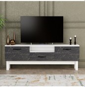 Resim Tv Sehpası Ses Beyaz Mermer Desen 150 Cm 