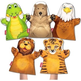 Resim 5 Parça Tox Orman Hayvanları Keçe El Kukla Set , Eğitici Oyuncak 