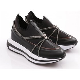 Resim Dgn 2032 Kadin Taş İp Desenli Spor Ayakkabi 2032-2026-R1534 Siyah 