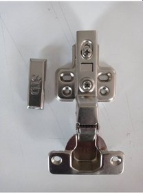 Resim Yavaş Kapanan Dolap Kapak Menteşesi Deve Pistonlu, Hidrolik 2 Adet Vida Dahil Krom 