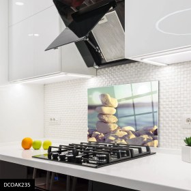 Resim Olinpa Cam Ocak Arkası Koruyucu | Beyaz Taş 