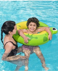 Resim Kurbağa Figürlü Çocuk Deniz Havuz Yüzme Simidi - 80 Cm - 3 - 6 Yaş Arası 36351 Çok Renkli 
