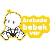 Resim Reysa Tasarım Arabada Bebek Var Sticker 10X10 Cmrenkli Sticker 