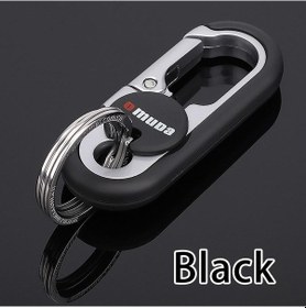 Resim Siyah Anahtarlık Paslanmaz Çelik Toka Açık Karabina Tırmanma Araçları Çift Halka Araba Anahtarlık Anahtarlık Dayanıklı Anahtarlık 