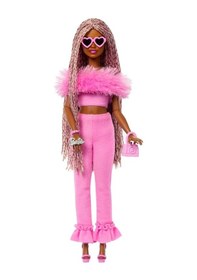 Resim Barbie Deluxe Style Bebekler Kahverengi Örgü Saçlı Hyv28 