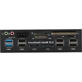Resim Pazly Çok İşlevli 5.25 Dahili Usb 3.0 Hub, Esata+sata, Kart Okuyucu, Ses Ve Medya Paneli, Sd/ms/cf/tf/m2/mmc 