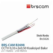 Resim Tbg Brş-cam B-2698 0,33+2x0,50 250 Mt Cca 2+1 Cctv Kablosu 