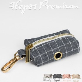 Resim Dog Collar Named Cotton Plaid Gray Collar 636176 - Bag / M 