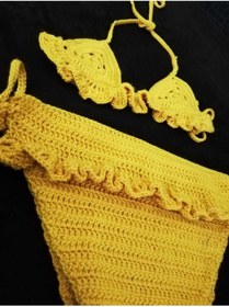 Resim AYDECO Kız Bebek Örgü Bikini Tkımı 