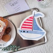 Resim 20 Adet Benzersiz Yelkenli Şekilli Parti Peçeteleri Doğum Günü Bebek Banket Tatil Dekoratif Kağıt Havlular Tatlı Dükkanı, Kahve Dükkanı, Restoran İçin Uygun 