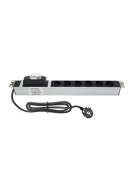 Resim 9" 1U 6'lı Schuko Sigortalı Alüminyum Rack Kabin PDU(10 ADET) 