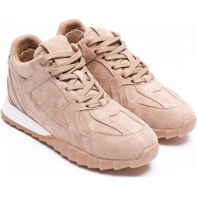 Resim Kadın Süet Spor Ayakkabı Gizli Ökçeli 5 Cm Vizon Vastina Vizon 