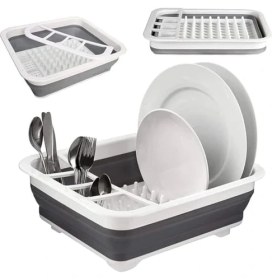 Resim Renklimestore Katlanabilir Bulaşık Kurutmalık ve Tabaklık, Akordiyon Tasarım 