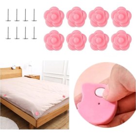 Resim Mahi Max 8 Adet Gül Desenli Yorgan Sabitleme Nevresim Kılıfı Koltuk Örtüsü Sabitleme Aparatı 