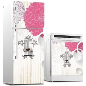 Resim Buzdolabı Ve Bulaşık Makinası Beyaz Eşya Sticker Kaplama Bahar Çi 