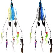 Resim Alabama Rig Balıkçılık Yem Seti - 22cm/8.7in, 20g Paslanmaz Çelik & Reçine Metal Yemler ve Dönen Pullar - Avcılık & Balıkçılık Tutkunları İçin Mükemmel 