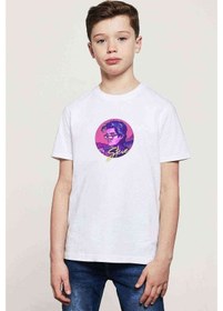 Resim Stranger Things Steve Baskılı Unisex Çocuk Beyaz T-Shirt (534786663) 