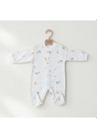 Resim Sebi Bebe Fil Zürafa Bebek Tulumu 9543 Mavi 