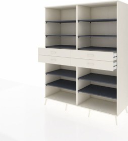 Resim Kronos Gardrop 10 Raflı 4 Çekmeceli 176x59x221 Aytaşı-antrasit/aytaşı Antrasit/aytaşı 