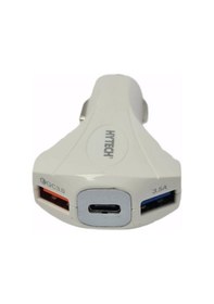 Resim Hytech Hy-Xq55 Type-C + Çift Usb Çıkışlı Çakmak Şarj 7A Beyaz 