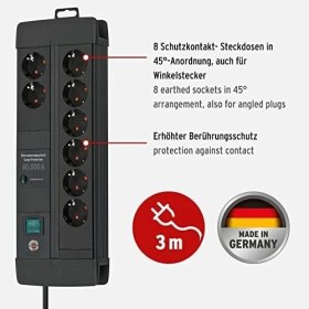 Resim Mena Rise Premium- Duo Serisi 5 Yıl Garantili 60.000 Amper Akım Korumalı Özellikli 8 Soketli 3 Metre Kablolu Priz 