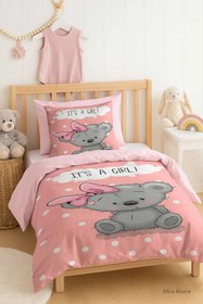 Resim Mira Home Yenidoğan Kız Bebek Nevresim Takımı %100 Pamuklu İts A Girl 