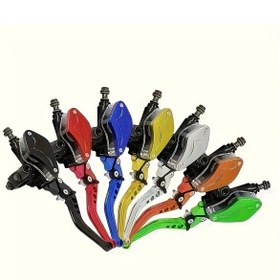 Resim Hightower Kırmızı Evrensel 6 Kademeli Ayarlı Çift Hidrolik Fren Pompası Yağ Tankı Kiti 