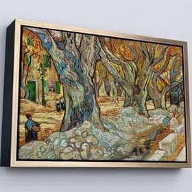 Resim Ahşap Çerçeveli Vincent Van Gogh Sokak Emekçileri Tablo Altın 55 X 75, TTÇ.KNV7167FRM 