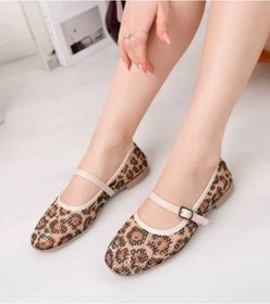 Resim Leopar Süet Şık Günlük Ortopedik Tabanlı Kadın Babet Leopar Bej 