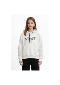 Resim Kız Çocuk Kapüşonlu Sweatshirt Bgl-st05274 Ekru 