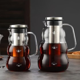 Resim 1 adet Premium Yüksek Borosilikat Cam Kahve Makinesi Paslanmaz Çelik Filtreli - Büyük Kapasiteli, Isıya Dayanıklı, Soğuk Demleme & Ev Kullanımı İçin Mükemmel 