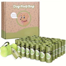 Resim Koku Artırıcı Formül İçeren Evcil Hayvan Atık Poşetleri, Pratik Temizlik İdeal Tatil/Doğum Günü Hediyesi - Kalınlaştırılmış Plastik Köpek Dışkı Torbaları Rulo Halinde 120 Adet, Taşınabilir ve Kullanışlı, Yeşil Renkli Oyuncu Hayvan Desenleri 