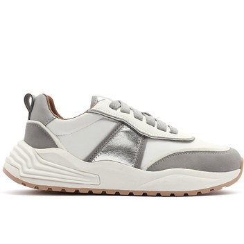 Derimod ACBC x DERİMOD Kadın Gri Kalın Tabanlı Bağcıklı Kumaş Sneaker 25SFD43566F