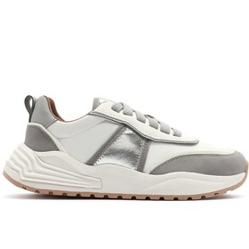 Resim Derimod ACBC x DERİMOD Kadın Gri Kalın Tabanlı Bağcıklı Kumaş Sneaker 25SFD43566F 