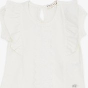 Resim Breeze Kız Bebek Tişört Fırfırlı Nakışlı Güpürlü 6 Ay-2 Yaş, Ekru-ekru Ekru 